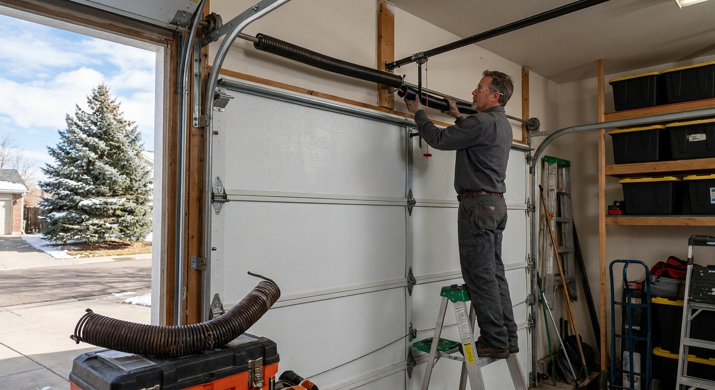 Garage door spring replacement in Denver for both springs